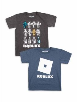 Buy Roblox Boys 4 18 Double Group Character Graphic T Shirts 2 Pack Online Topofstyle - roblox overalls t shirt