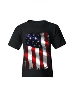Shop4Ever Youth Patriotic American Flag 4th of July USA Graphic Youth T-Shirt