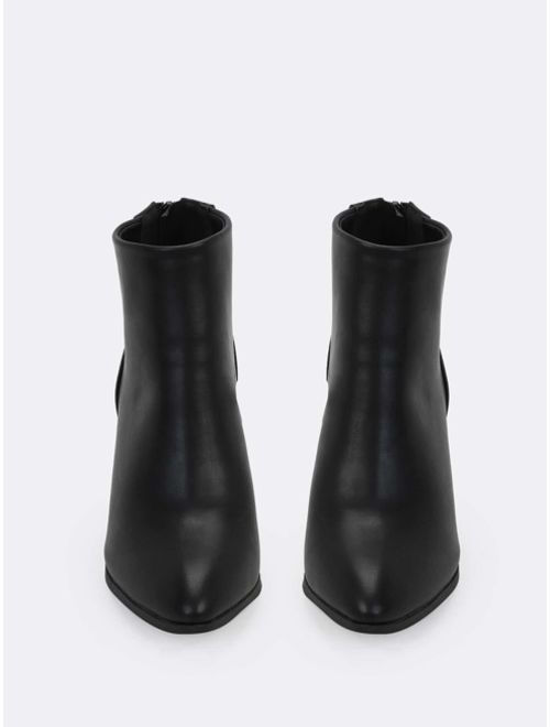 Pointed Toe Block High Heels Boots
