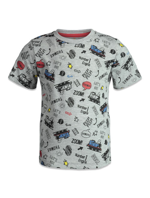 Thomas The Tank Engine Toddler Boys Short Sleeve T-Shirts 3 Pack Red Blue Grey 2T
