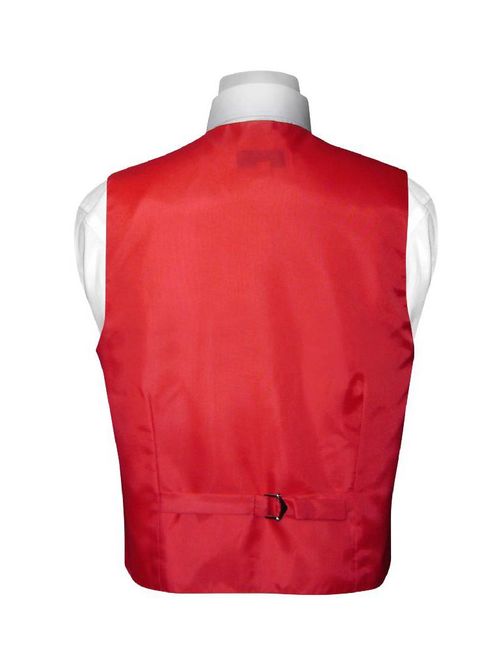 BOY'S Dress Vest & NeckTie Solid RED Color Neck Tie Set