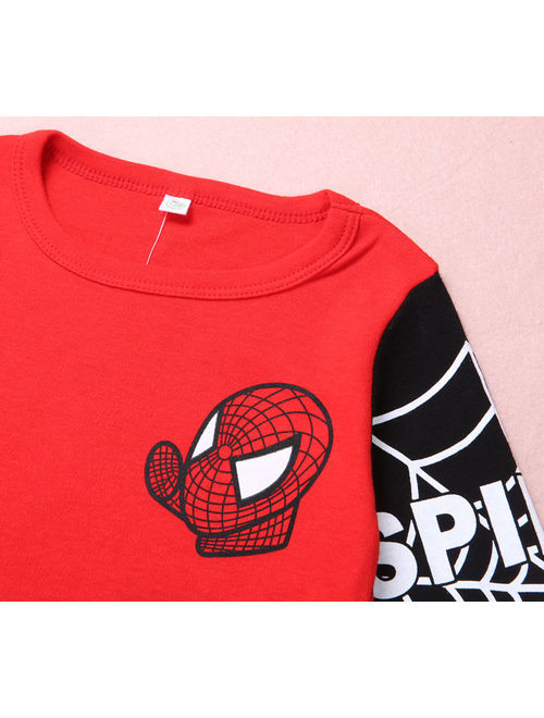 Kids Boys Baby Girls Spiderman Hero Long Sleeve Tops T Shirt Clothes Sweatshirt