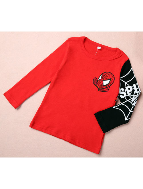 Kids Boys Baby Girls Spiderman Hero Long Sleeve Tops T Shirt Clothes Sweatshirt
