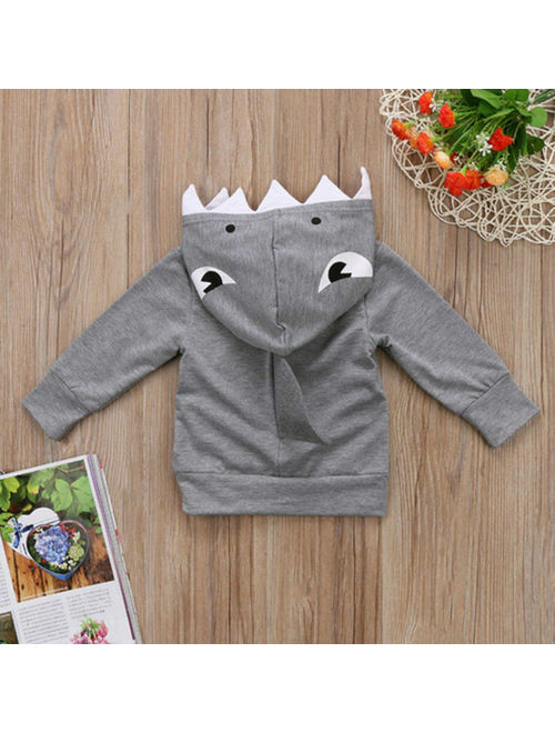 SUNSIOM Cartoon Shark Design Hoodie Cute Hooded Pullover Casual Top for Baby Girls Boys