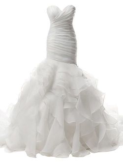 JAEDEN Wedding Dress Mermaid Strapless Bridal Dresses Ruffles Wedding Gown Sweetheart Bride Dress Trumpet
