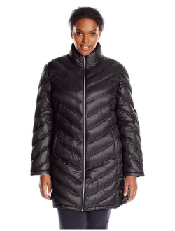 Women's Chevron Quilted Packable Down Jacket (Regular and Plus Sizes)