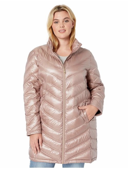 Calvin Klein Women's Chevron Quilted Packable Down Jacket (Regular and Plus Sizes)