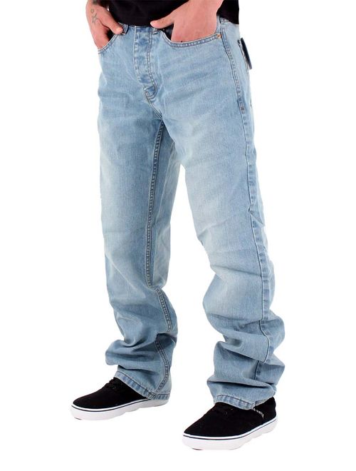 Rocawear Men's Double R Denim Loose Fit Jeans, Stonewash Blue
