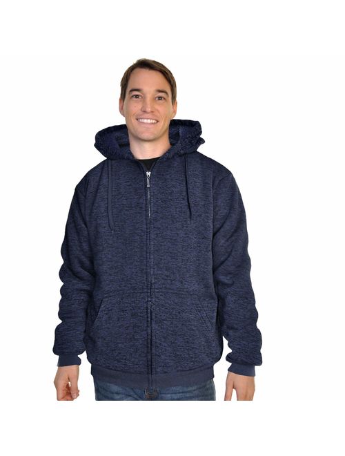 Espada Menswear Full-Zip Sherpa-Lined Hoodie Jacket