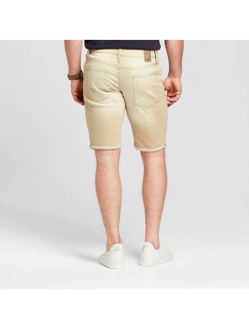 Goodfellow & Co Men's 10.5 inch Inseam Slim Fit Denim Shorts, 38 Tan Jeans