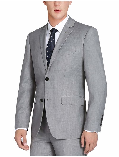 CHAMA Men's 100% Wool Single Breasted Two Button Notch Lapel Classic Fit Suit