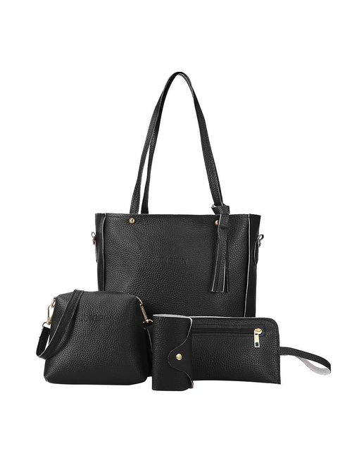 Women Bags Four Pieces Handbag Shoulder Bag Tote Bags Crossbody Wallet Card Clip