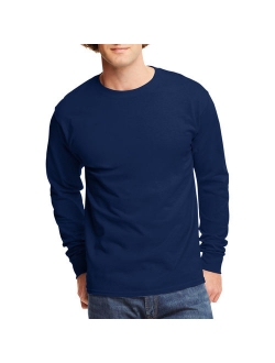 Men's and Big Men's Tagless Long Sleeve Tee, Up To Size 3XL