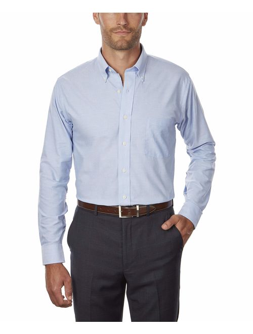 Van Heusen Men's Dress Shirt Regular Fit Wrinkle Free Oxford Solid Button Down Collar