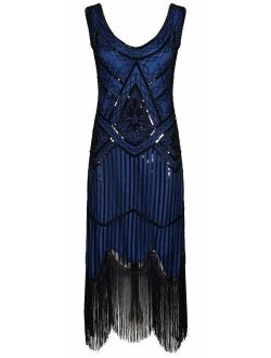 Ro Rox Great Gatsby 1920's Cocktail Party Sequin Tassel Embellished Flapper Dress