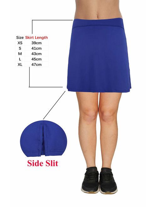 slimour Women Modest Running Skirt Travel Skirts with Pocket Swim Skirt High Waist with Shorts