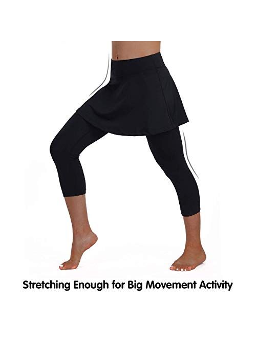 Athletic Tennis Skirt Knee Length with Leggings Active Yoga Skirt Pockets ANIVIVO Skirted Leggings for Women