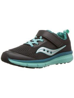 Girls' Ideal a/C Running Shoe, Black/Turquoise, 10.5 Wide US Little Kid