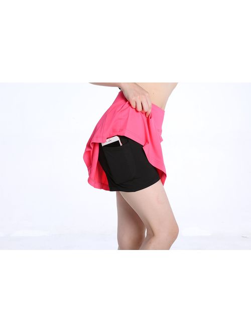 Annjoli Womens Running Skorts Golf Tennis Workout Skirt