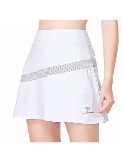 CAMELSPORTS Women Casual Active Sport Skirt Tennis Golf Skorts Pleated for Athletic Running Workout with Built-in Shorts