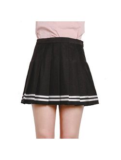 Minuoyi Sports High Waist with Underpants Tennis School Cheerleader Pleated Skirt