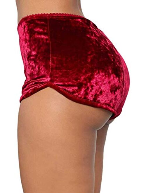 Angsuttc Women's Velvet 2 Piece Outfit Spaghetti Strap Sleeveless Crop Top+ Shorts Set