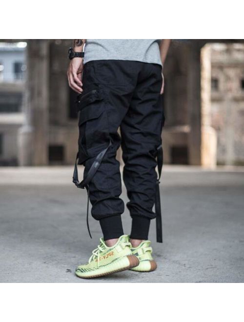 Wistoo Men Multi-Pocket Harem Pants Trousers Men Streetwear Cargo Pant Hip Hop Casual Trousers Joggers Hombre
