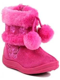 Kali Footwear Girl's Zello Boots for Toddler Girls | Glitter Boots | Pom Pom Shoes | Winter