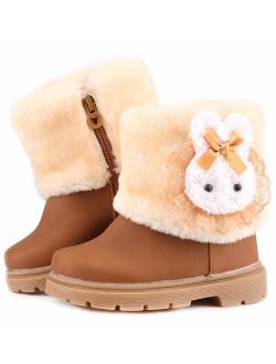 Femizee Baby Girls Infant Toddler Winter Fur Shoes Rabbit Snow Boots Booties(Toddler/Little Kid)