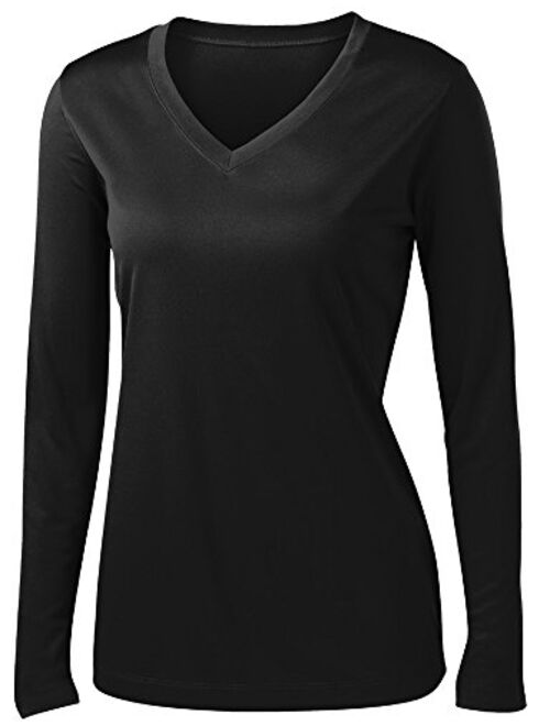 Animal Den Ladies Long Sleeve Moisture Wicking Athletic Shirts Sizes XS-4XL