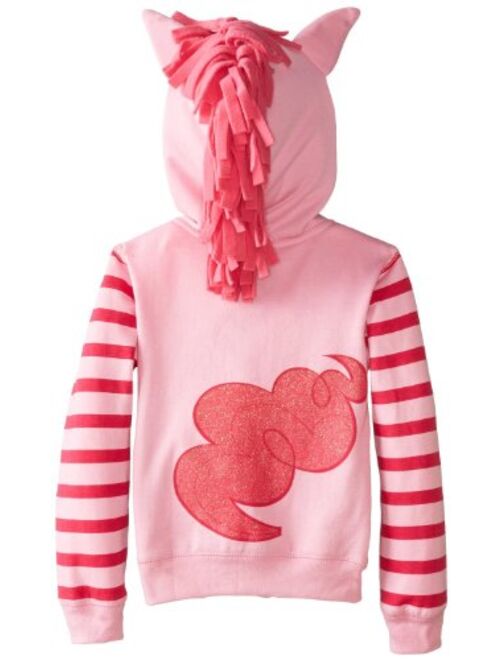 My Little Pony Little Girls 3D Graphic Striped sleeves Zip-up Hoodie