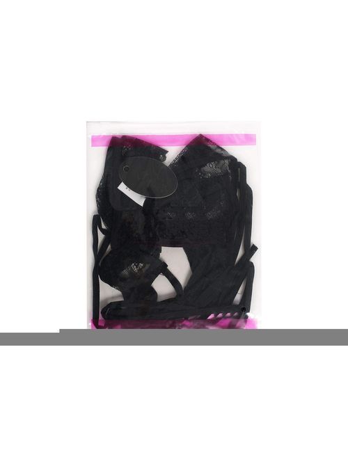 Avidlove Women Deep V Lingerie Lace Babydoll Mini Bodysuit