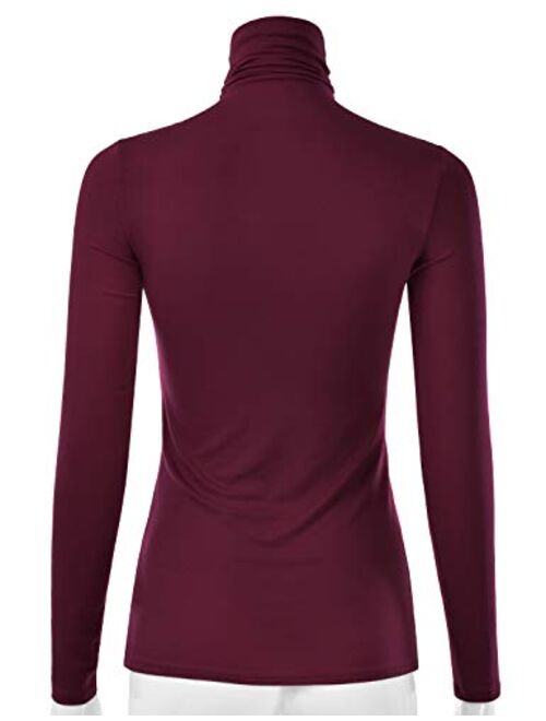 EIMIN Women's Long Sleeve Turtleneck Lightweight Pullover Slim Shirt Top (S-3XL)