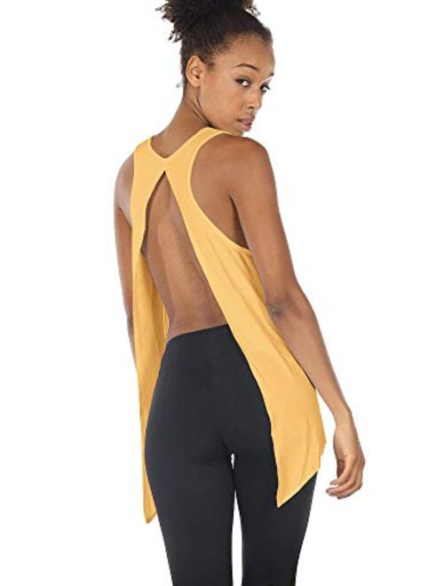 icyzone Sexy Yoga Tops Workout Clothes Racerback Tank Top for Sport Women(Pack of 2)