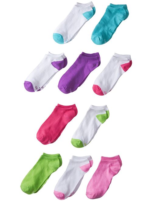 Hanes Girls' 10 Pack No-Show Socks