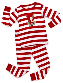 Kids Christmas Pajamas Boys Girls & Toddler Pajamas Red White Green 2 Piece Pjs Set 100% Cotton (12 Months-14 Years)