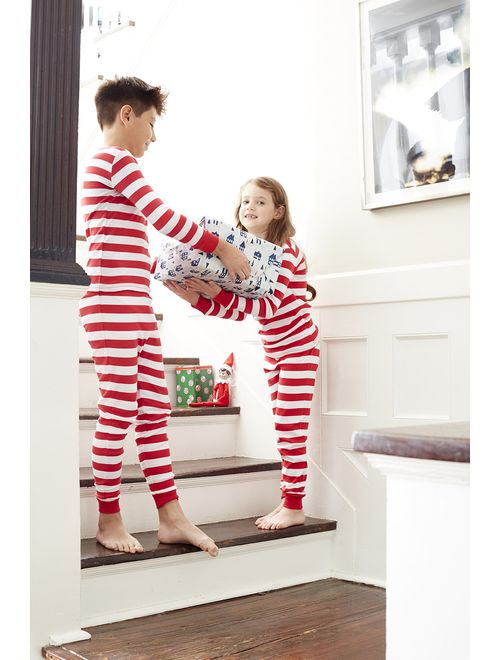 Leveret Kids Christmas Pajamas Boys Girls & Toddler Pajamas Red White Green 2 Piece Pjs Set 100% Cotton (12 Months-14 Years)