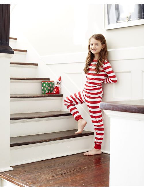 Leveret Kids Christmas Pajamas Boys Girls & Toddler Pajamas Red White Green 2 Piece Pjs Set 100% Cotton (12 Months-14 Years)