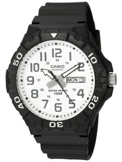 Men's 'Diver Style' Quartz Resin Casual Watch, Color:Black (Model: MRW-210H-7AVCF)