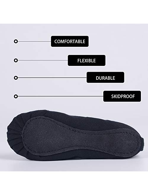 Ruqiji Canvas Full Sole Ballet Shoes for Practice Dance