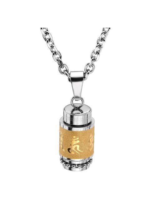 Jovivi Urn Necklace for Ashes Men Women Stainless Steel Bottle Cylinder Container Memorial Keepsake Pendant Cremation Jewelry