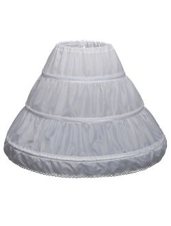 Girls' 3 Hoops Petticoat Full Slip Flower Girl Crinoline Skirt
