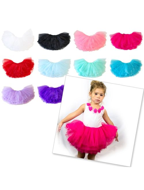 My Lello Little Girls 10-Layer Short Ballet Tulle Tutu Skirt (4 mo. - 3T)