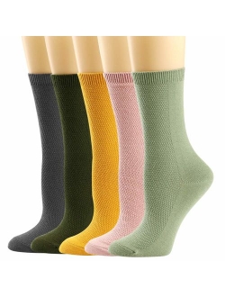 Womens Socks, Womens Crew Socks Casual Cotton Knit Comfy Dress Socks for Women 3/5/6 Pack