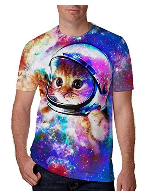 RAISEVERN Unisex Summer T-Shirts Crewneck Cool Short Sleeve Funny Graphic Print Top Casual Tees