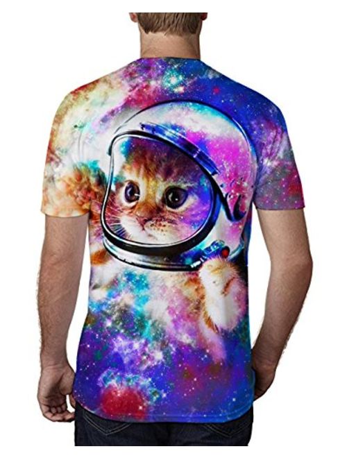 RAISEVERN Unisex Summer T-Shirts Crewneck Cool Short Sleeve Funny Graphic Print Top Casual Tees