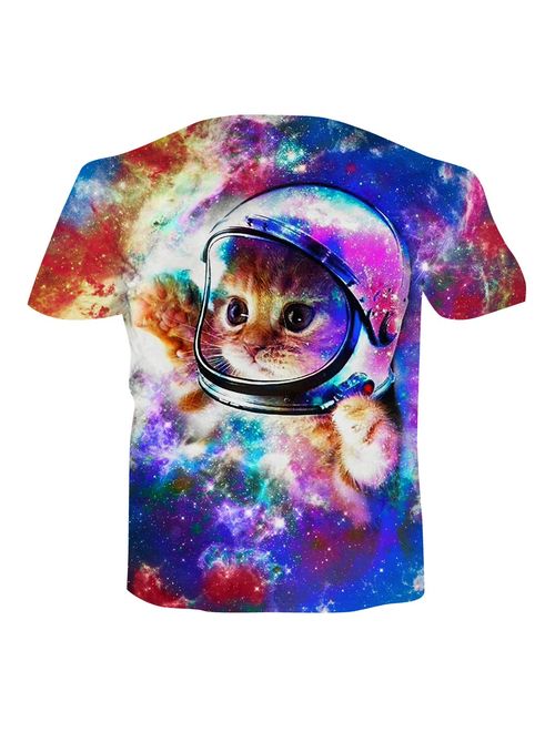 RAISEVERN Unisex Summer T-Shirts Crewneck Cool Short Sleeve Funny Graphic Print Top Casual Tees