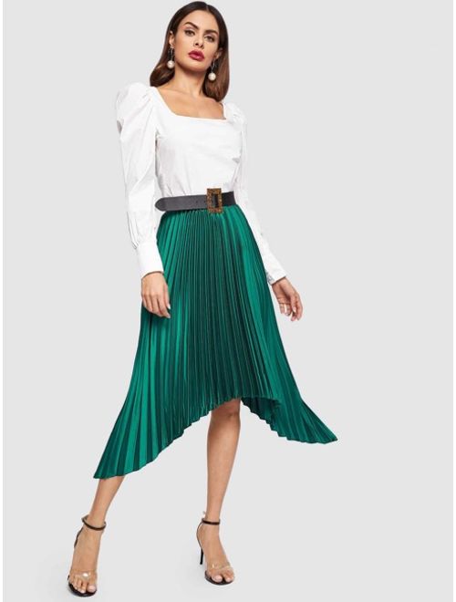 Shein Elastic Waist Asymmetrical Skirt