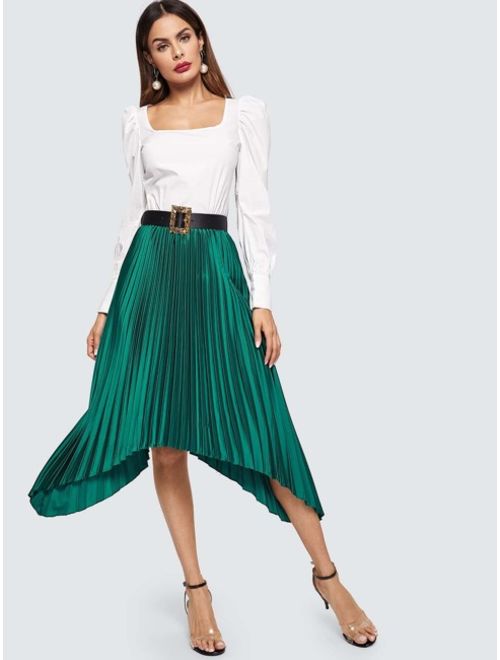 Shein Elastic Waist Asymmetrical Skirt