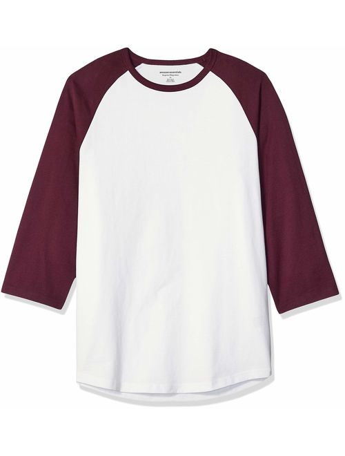 Amazon Essentials Men's Regular-fit 3/4 Sleeve Baseball T-Shirt